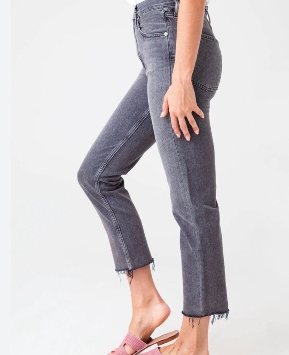 Citizens of Humanity Daphne Crop Jeans Women’s 25 Gray High Rise Straight Raw